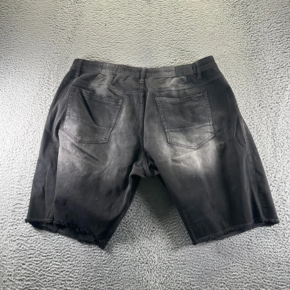 Jordan Craig Shorts Mens 42 Black Cotton Denim Bermuda Workwear Faded Stretch